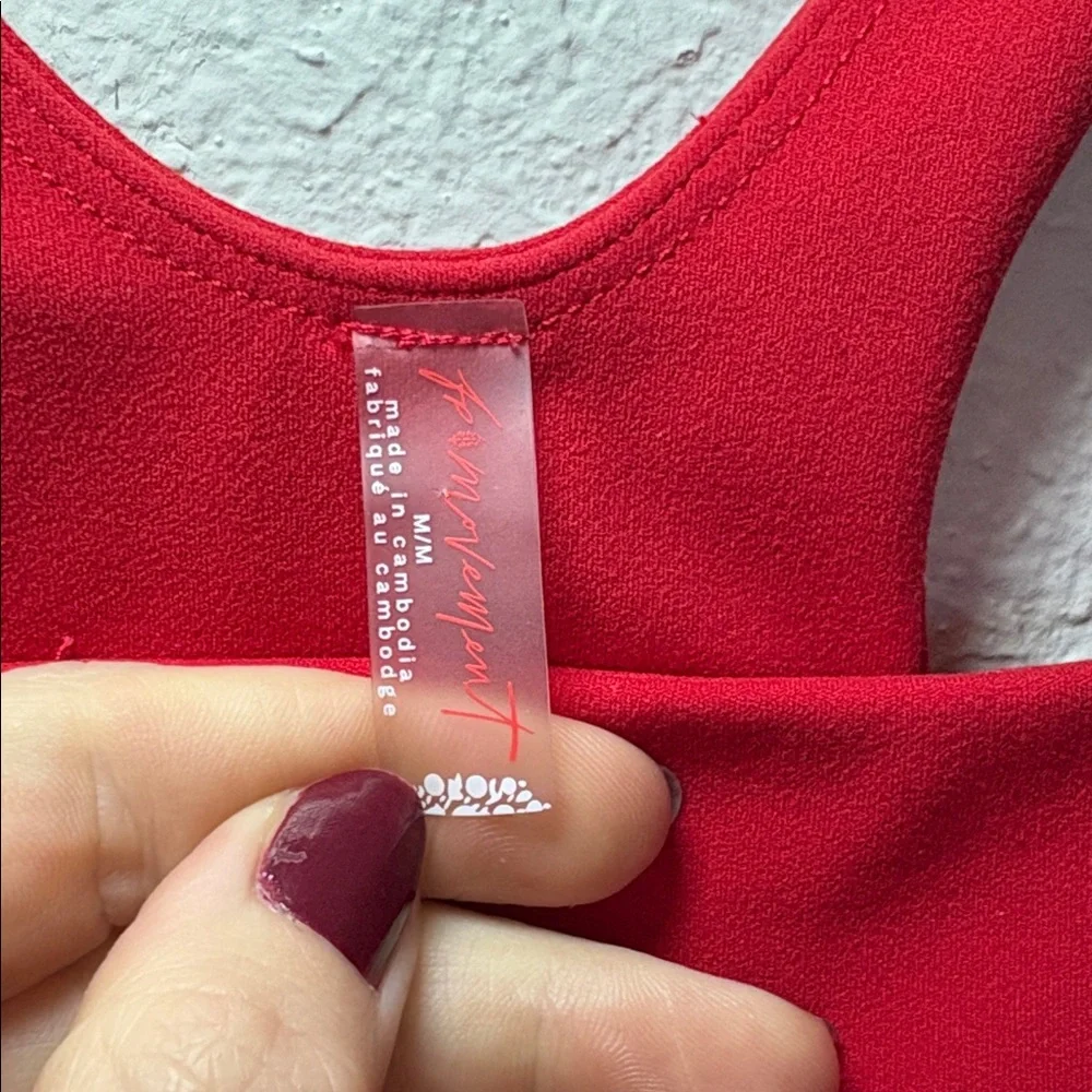 Free People FP Movement Red Women's Never Better Sports Bra Medium - Picture 4 of 6